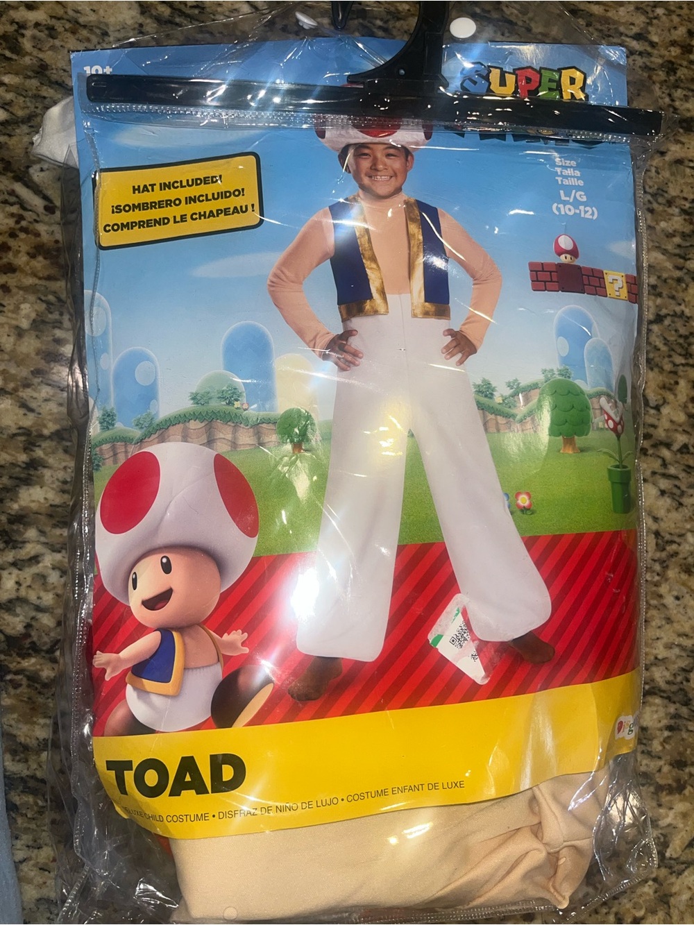 Disguise Toad Deluxe Costume for Kids in size Large (10-12)